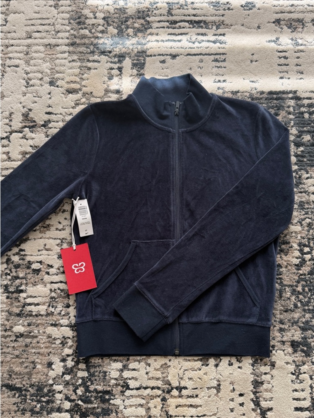 Aritzia Sunday best Women's Navy Full-Zip Sweater Jacket
